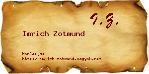 Imrich Zotmund névjegykártya